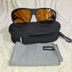 Cocoons Pilot FitOver Rx Sunglasses Black Hazelnut UV Filtering C302H Large NEW
